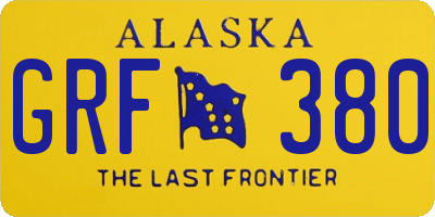 AK license plate GRF380
