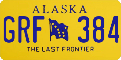 AK license plate GRF384