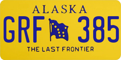 AK license plate GRF385