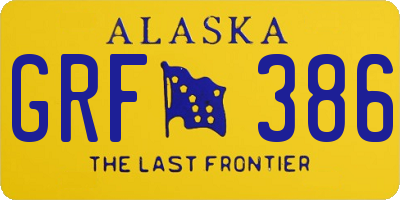 AK license plate GRF386