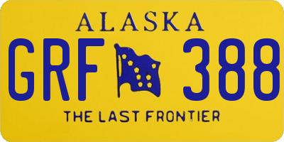 AK license plate GRF388