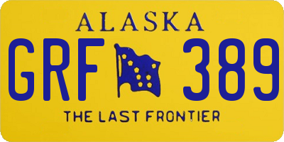 AK license plate GRF389