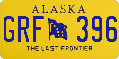 AK license plate GRF396