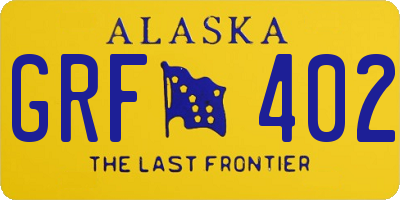AK license plate GRF402