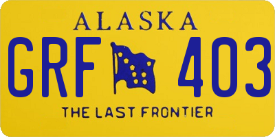 AK license plate GRF403
