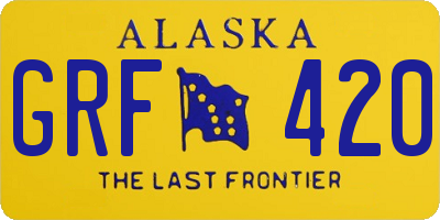 AK license plate GRF420