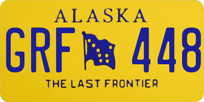 AK license plate GRF448