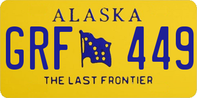AK license plate GRF449