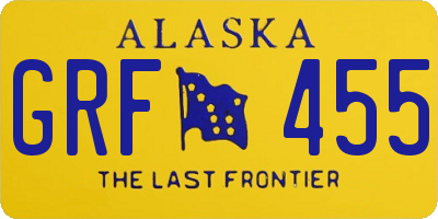 AK license plate GRF455