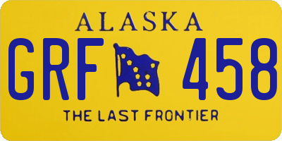 AK license plate GRF458