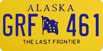 AK license plate GRF461