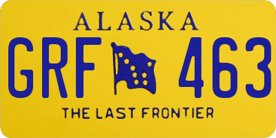 AK license plate GRF463