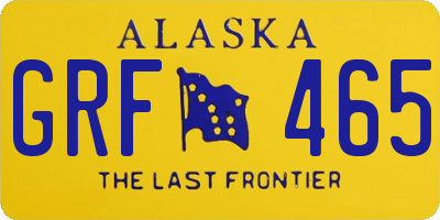 AK license plate GRF465