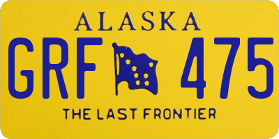 AK license plate GRF475