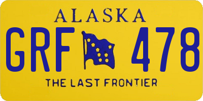 AK license plate GRF478