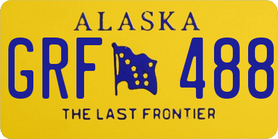 AK license plate GRF488