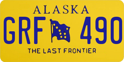AK license plate GRF490