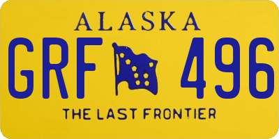 AK license plate GRF496