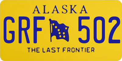 AK license plate GRF502