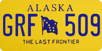AK license plate GRF509
