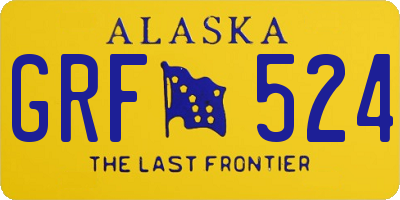 AK license plate GRF524