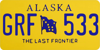 AK license plate GRF533