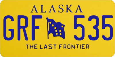 AK license plate GRF535