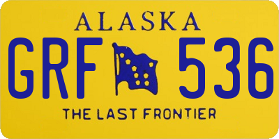 AK license plate GRF536