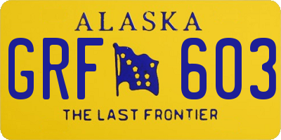 AK license plate GRF603