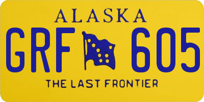 AK license plate GRF605