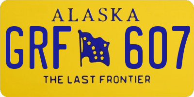 AK license plate GRF607