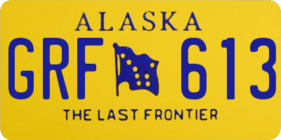 AK license plate GRF613