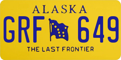 AK license plate GRF649