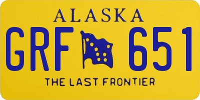 AK license plate GRF651