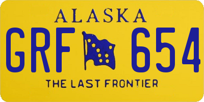 AK license plate GRF654