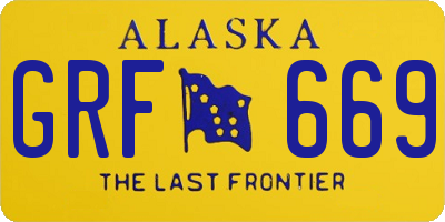 AK license plate GRF669
