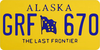 AK license plate GRF670