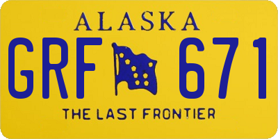 AK license plate GRF671