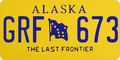 AK license plate GRF673