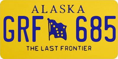 AK license plate GRF685