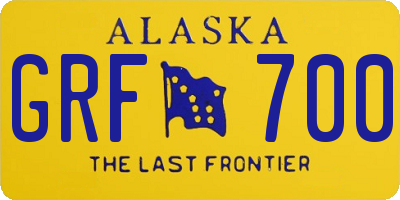 AK license plate GRF700