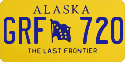 AK license plate GRF720