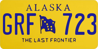 AK license plate GRF723