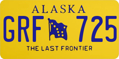 AK license plate GRF725