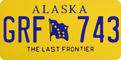 AK license plate GRF743