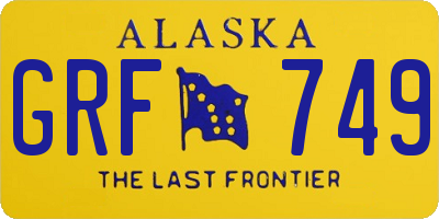 AK license plate GRF749