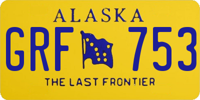 AK license plate GRF753