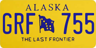 AK license plate GRF755