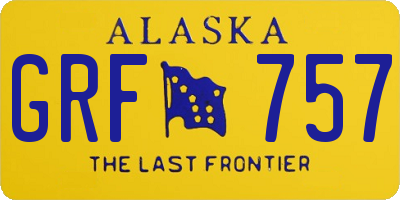 AK license plate GRF757