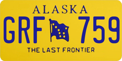 AK license plate GRF759